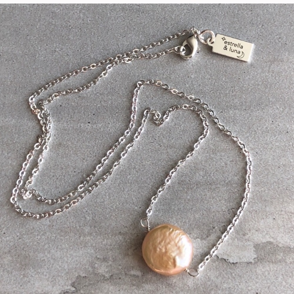 Silver Dainty Freshwater Pearl Necklace - Picture 5 of 7